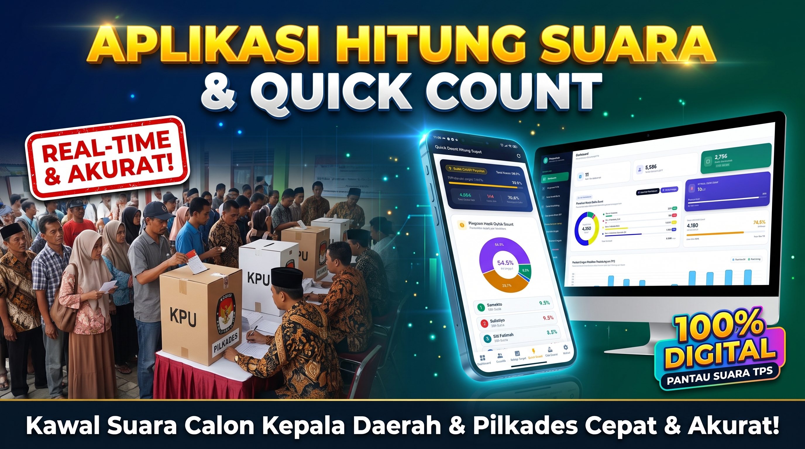 Pantau Kemenangan Real-Time dengan Aplikasi "Hitung Suara" Rekap Pendukung & Quick Count Terintegrasi